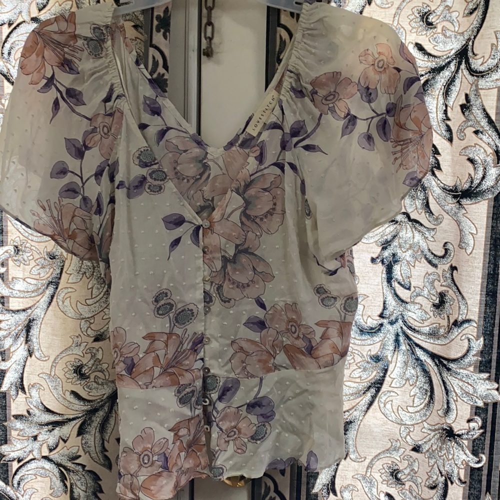 Floral Cream Button Up Shirt